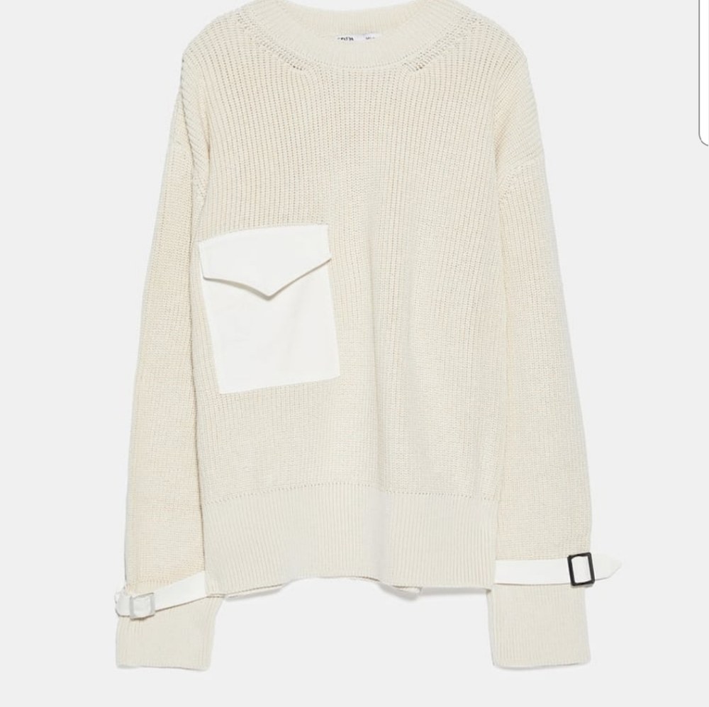 ZARA Knit Sweater with Pocket - Picture 9 of 10